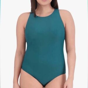 Eddie Bauer Multi Strap One Piece Green Swimsuit Small NWt